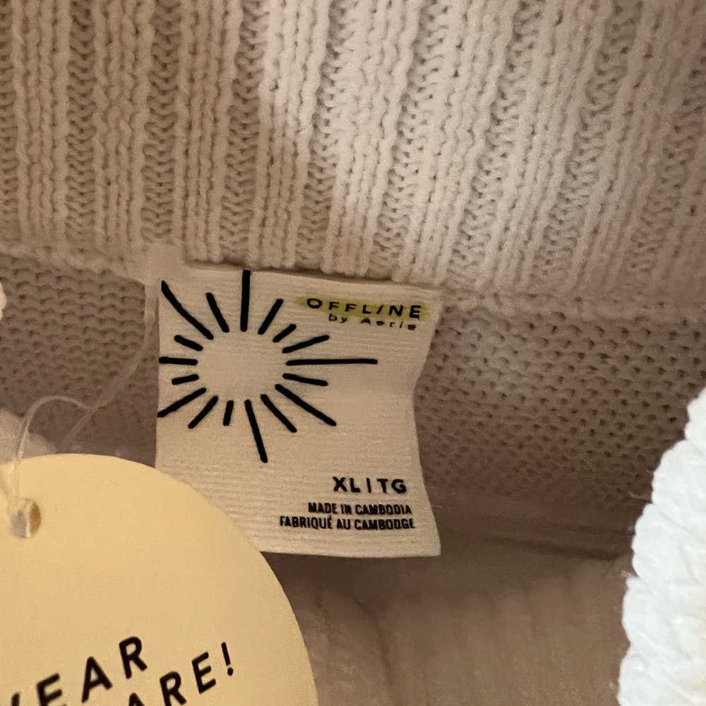 Aerie White Cowl Neck Sweater - Picture 3 of 4